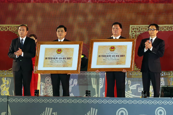 Vĩnh Phúc đón bằng xếp hạng hai di tích quốc gia đặc biệt