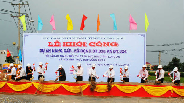  Long An khởi công dự án BOT tuyến ĐT830 và ĐT824 vốn đầu tư 1079 tỷ đồng
