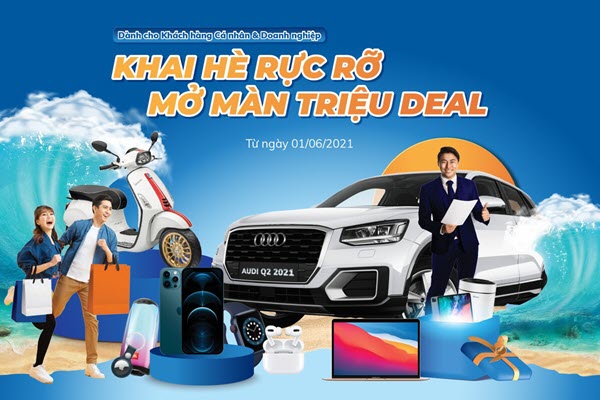 Sacombank “Khai hè rực rỡ - Mở màn triệu deal” với 4 chương trình quay số trúng vàng, điện thoại, xe máy, ô tô