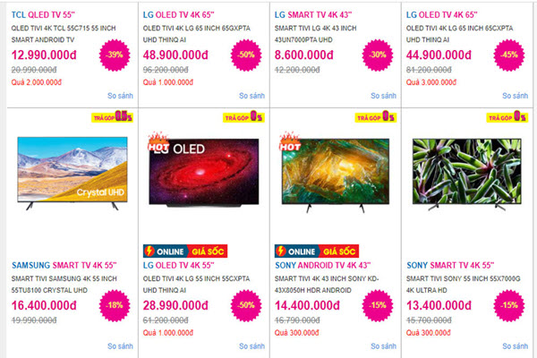 Tivi ế ẩm, hàng cao cấp giảm giá tới 50% vẫn khó bán