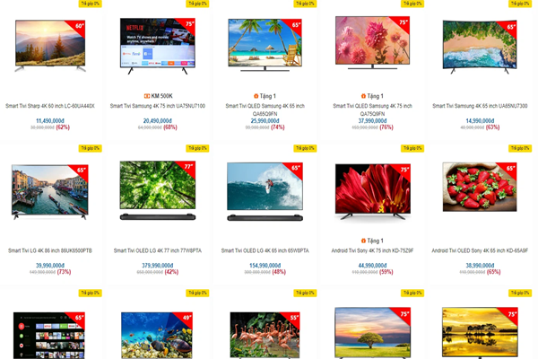 Xả hàng tồn, tivi giảm mạnh tới 82%, máy giặt rẻ chưa từng có